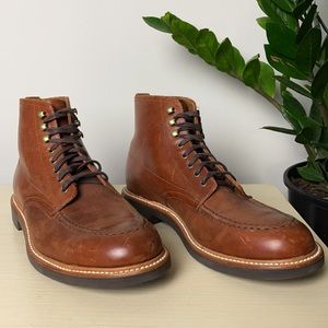 J. Crew Kenton pacer lace-up boots burnished tobacco brown leather size 8.5